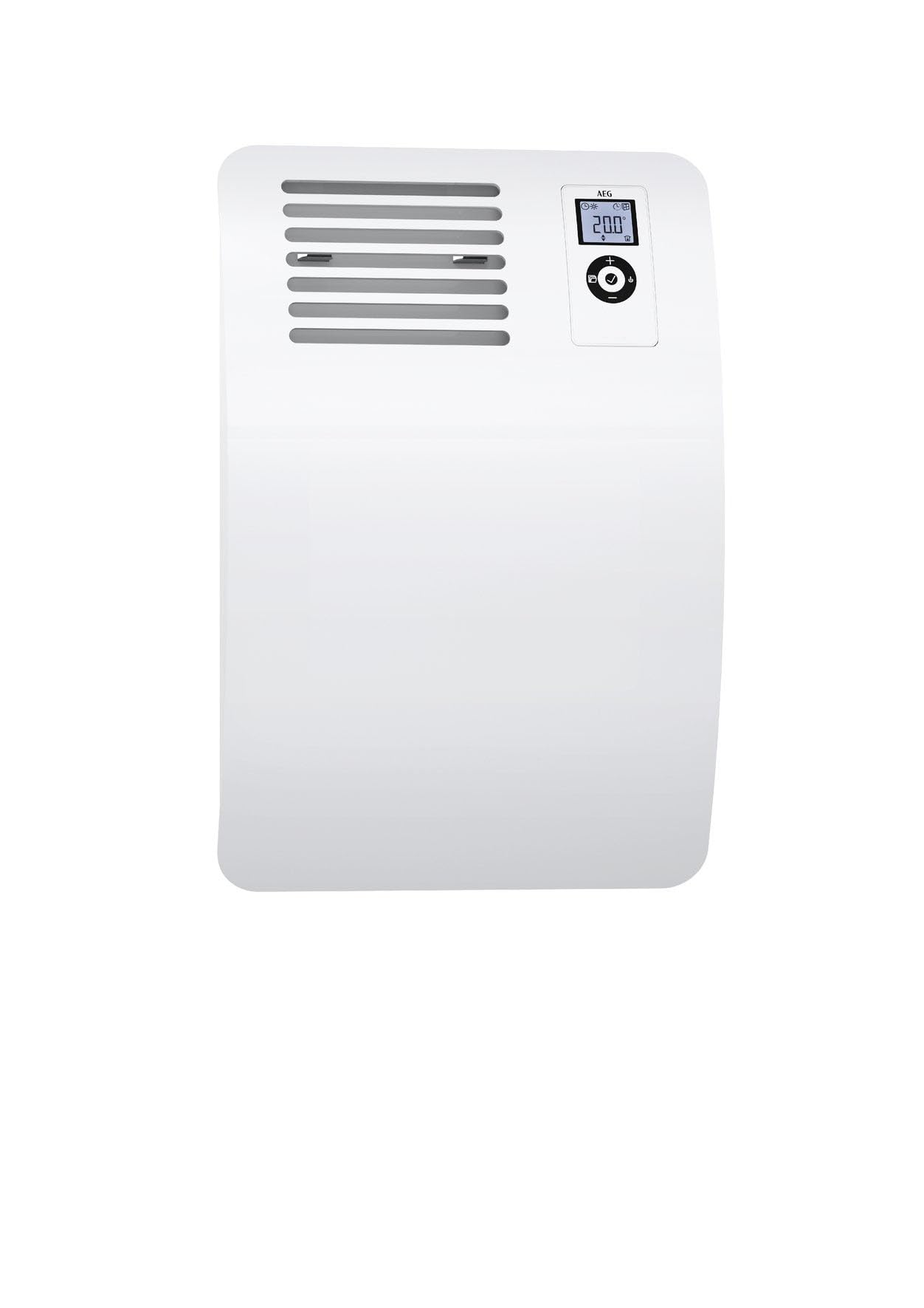 AEG Wandkonvektor WKL 1505 für ca. 15 m², 1500 W, 5-30 °C, wandhängend, LC-Display, Wochentimer, Metall, Ökodesign 2018, 236534
