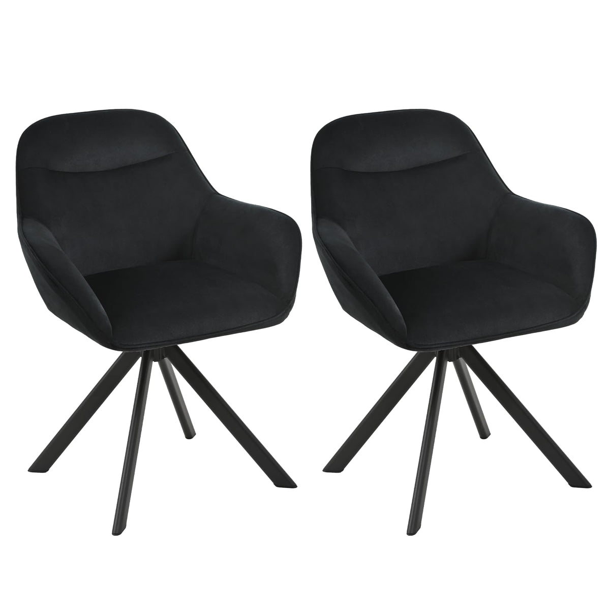 Esszimmerstühle Drehbar 4er Set mit Armlehne, 360° drehbar, Polsterstuhl Leinen, Drehstuhl Esszimmer Beige, Küchenstuhl mit Metallbeine für Esszimmer, Wohnzimmer, Büro