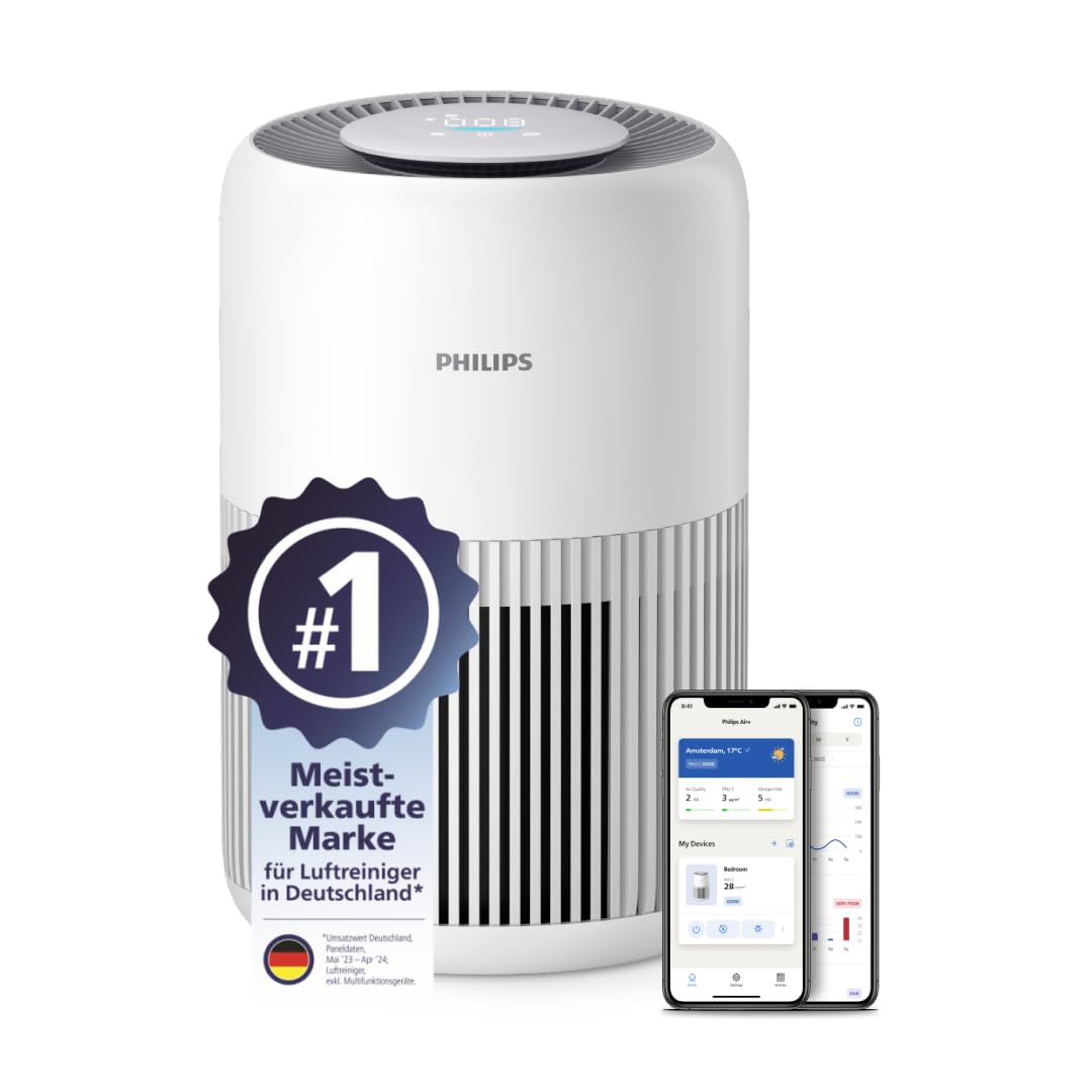 Philips Luftreiniger 900 Serie mit App, Schwarz, für Räume bis 65 m²