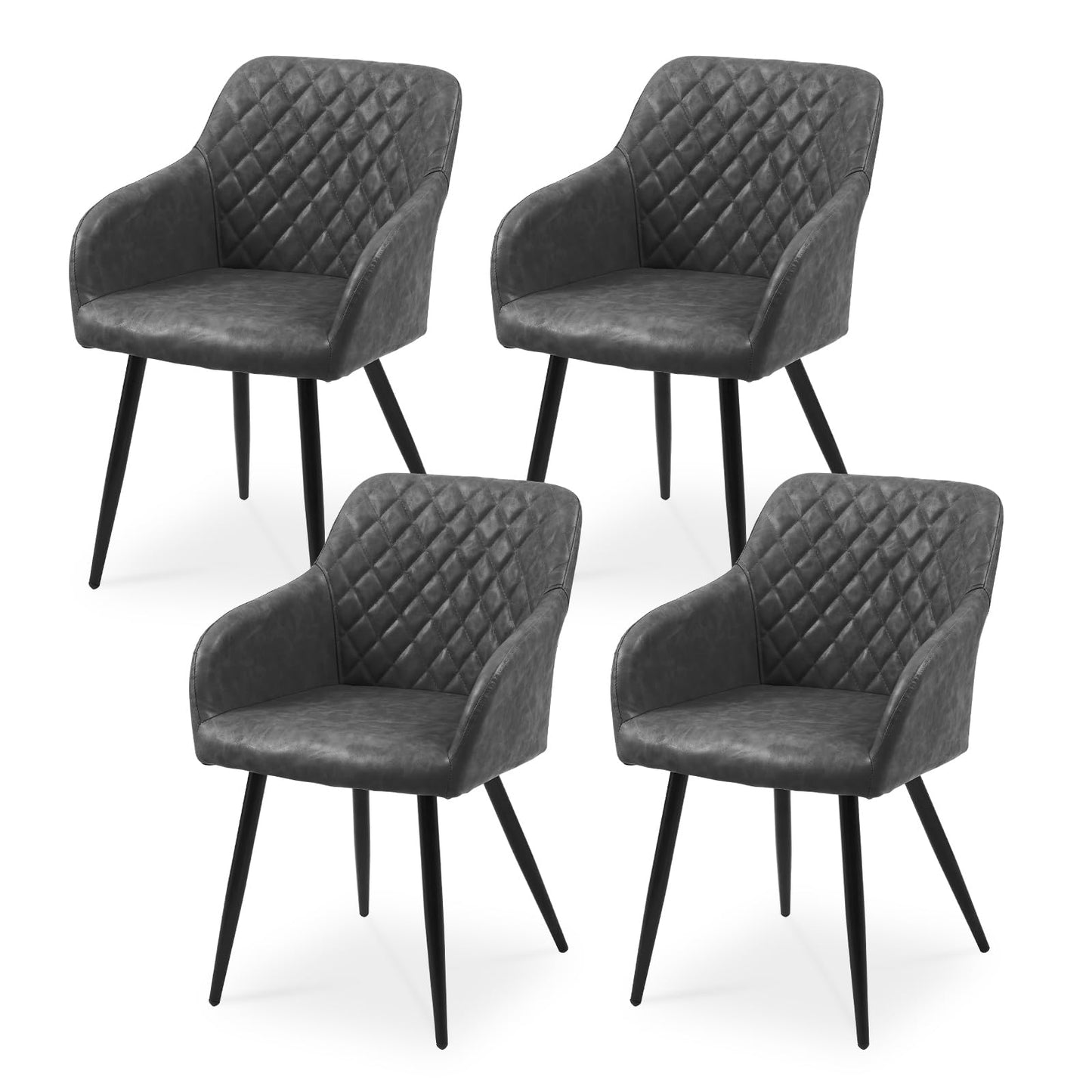 CLIPOP Esszimmerstühle 2er Set, Küchenstühle Grau Samtstoff stühle Polsterstühle mit Armlehne Metallbeine Polstersessel Stühle für Esszimmer Küche (2, Samt Grau)