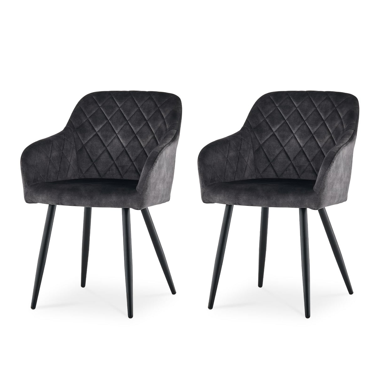 CLIPOP Esszimmerstühle 4er Set, Küchenstühle Grau Kunstlederstoff stühle Polsterstühle mit Armlehne Metallbeine Polstersessel Stühle für Esszimmer Küche (4, Kunstleder Grau)
