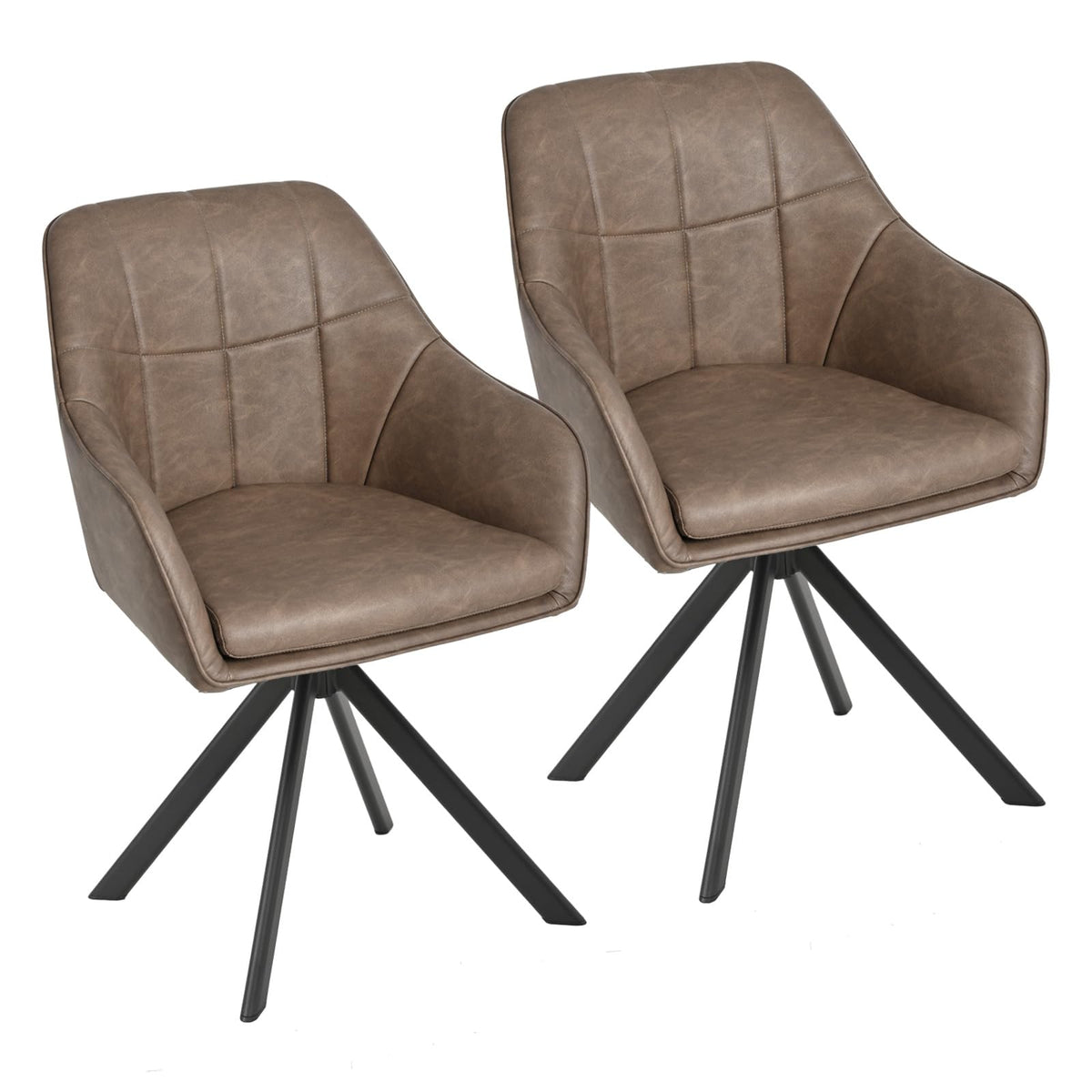Drehstuhl Esszimmer 4er Set Samt Grün mit Armlehne Polsterstuhl Esszimmerstühle drehbar Küchenstuhl mit Metallbeine für Wohnzimmer Esszimmer