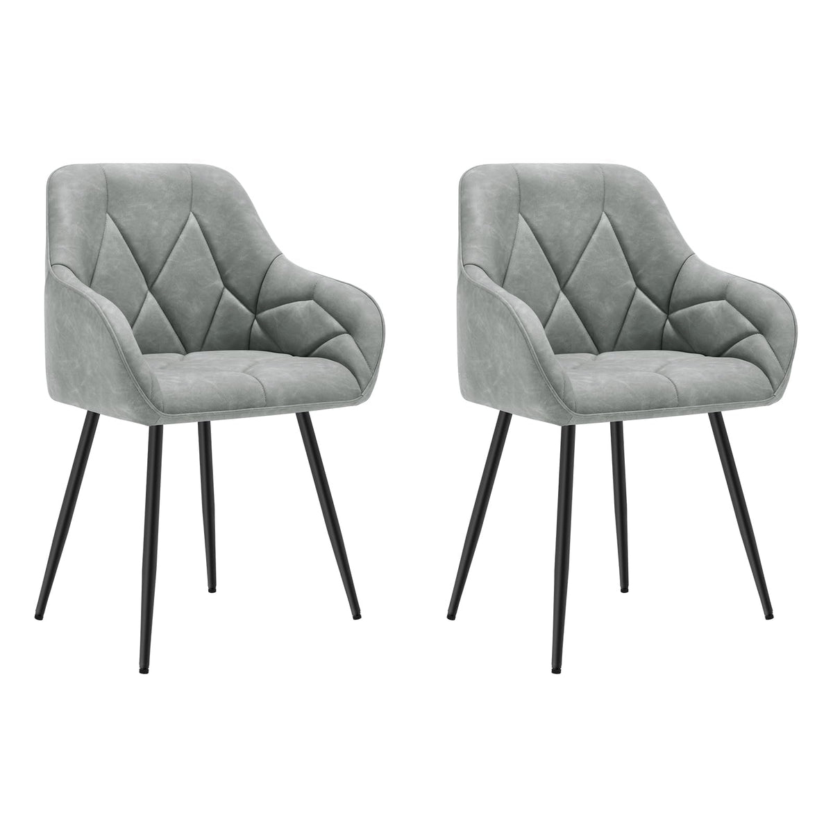 WOLTU Esszimmerstühle 4er Set, für Esszimmer Wohnzimmer, ergonomische Küchenstühle gepolstert mit Armlehnen, Metallbeinen, Sitzfläche aus Vintage-Kunstleder,Dunkelbraun