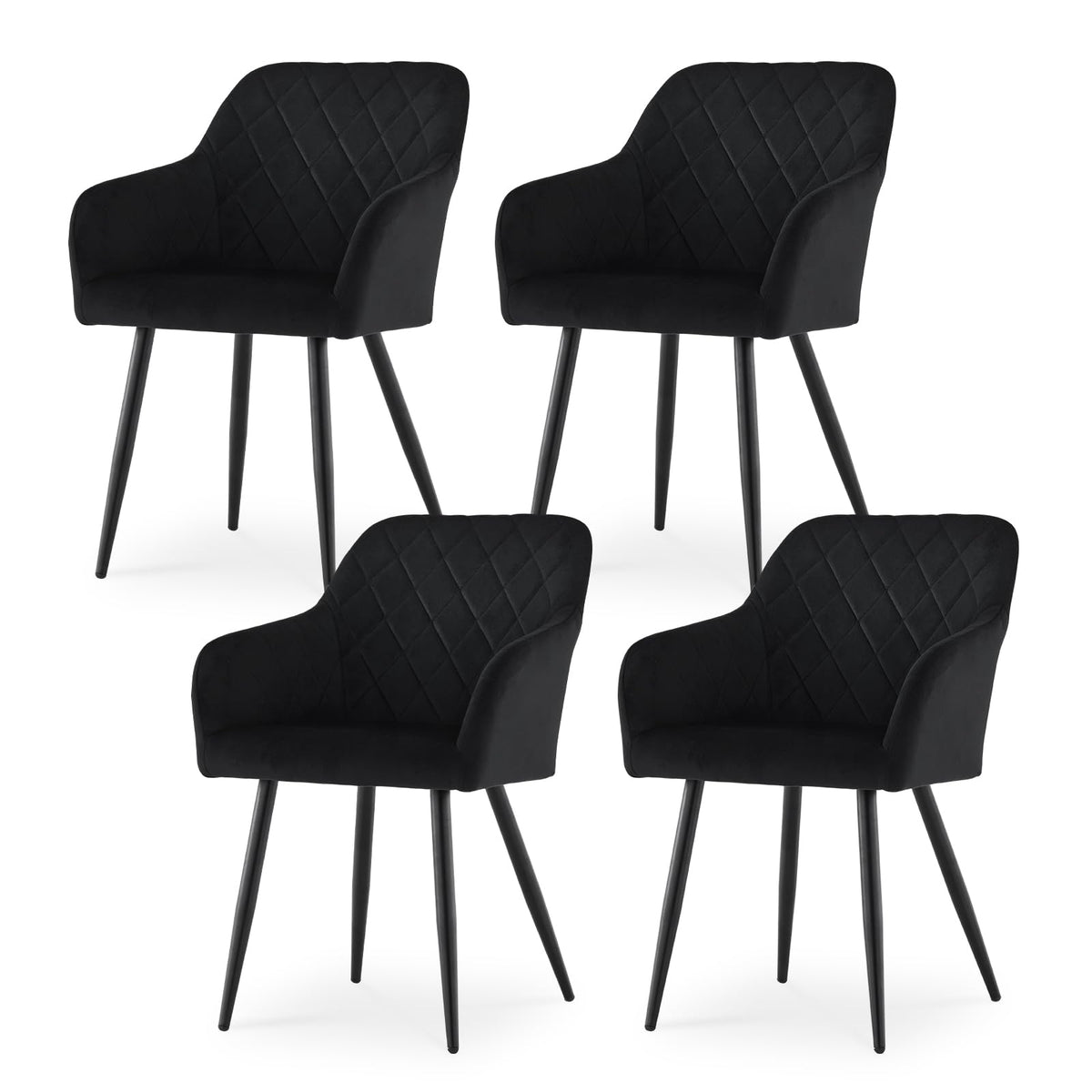 CLIPOP Esszimmerstühle 2er Set, Küchenstühle Grau Samtstoff stühle Polsterstühle mit Armlehne Metallbeine Polstersessel Stühle für Esszimmer Küche (2, Samt Grau)