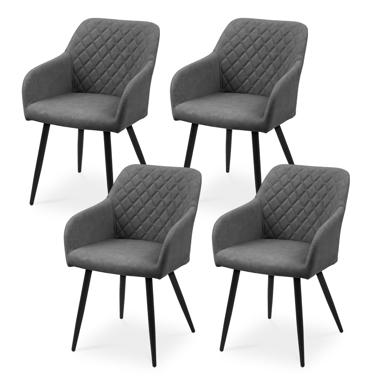 CLIPOP Esszimmerstühle 2er Set, Küchenstühle Grau Samtstoff stühle Polsterstühle mit Armlehne Metallbeine Polstersessel Stühle für Esszimmer Küche (2, Samt Grau)