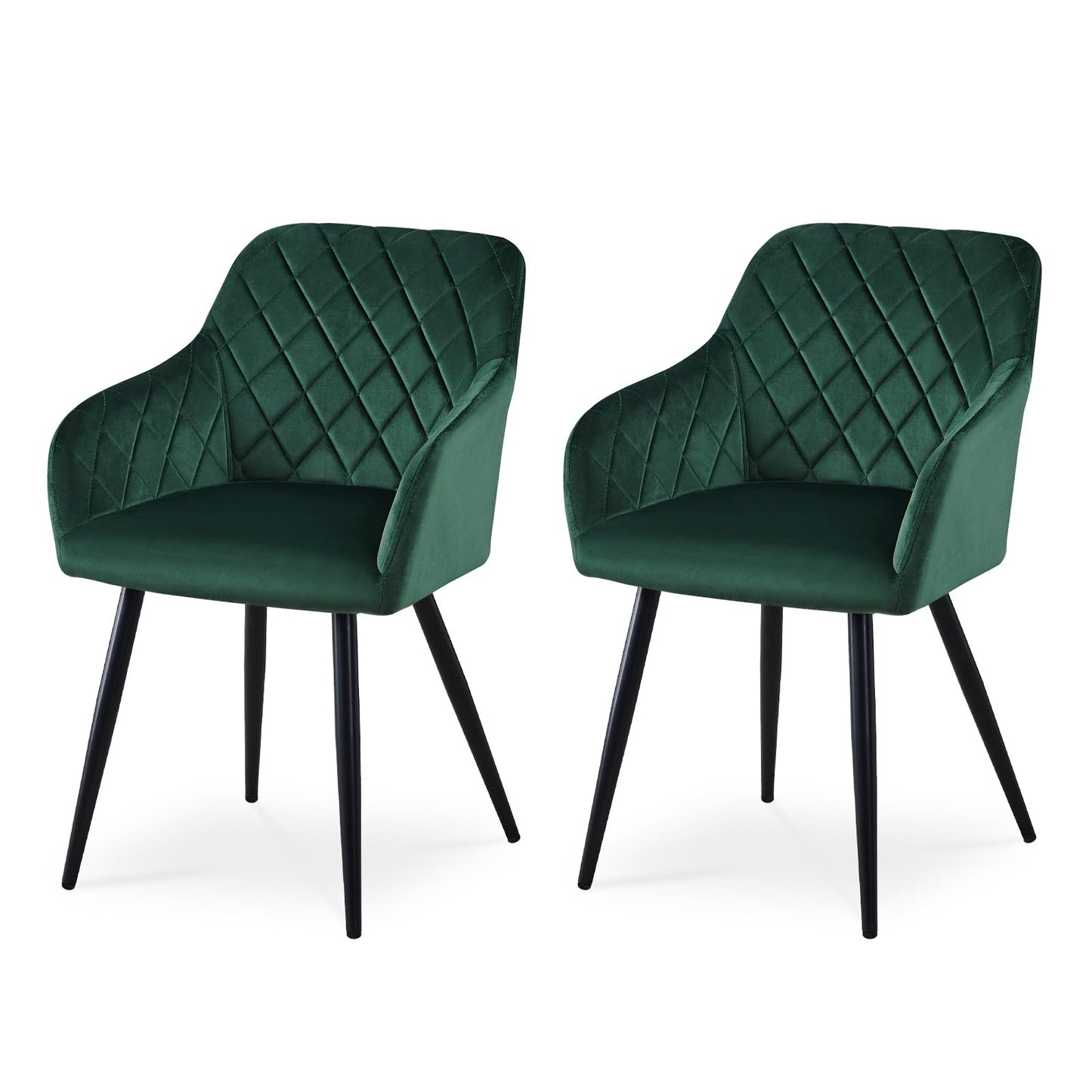 CLIPOP Esszimmerstühle 2er Set, Küchenstühle Grau Samtstoff stühle Polsterstühle mit Armlehne Metallbeine Polstersessel Stühle für Esszimmer Küche (2, Samt Grau)