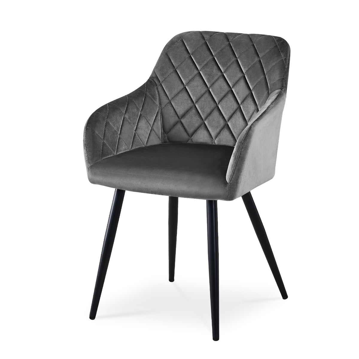 CLIPOP Esszimmerstühle 2er Set, Küchenstühle Grau Samtstoff stühle Polsterstühle mit Armlehne Metallbeine Polstersessel Stühle für Esszimmer Küche (2, Samt Grau)