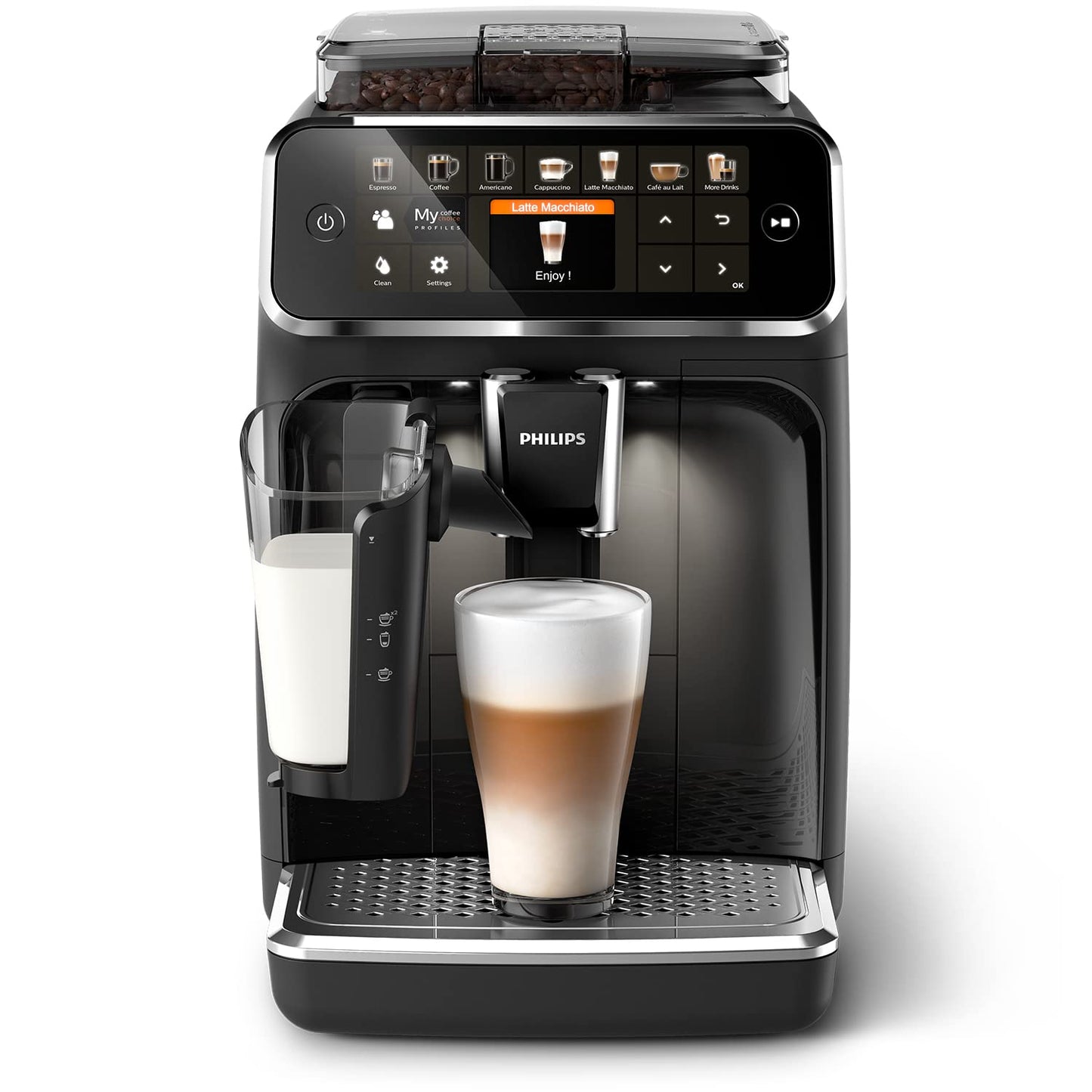 PHILIPS Kaffeevollautomat LatteGo 5400 Serie, Chrom, 12 Spezialitäten