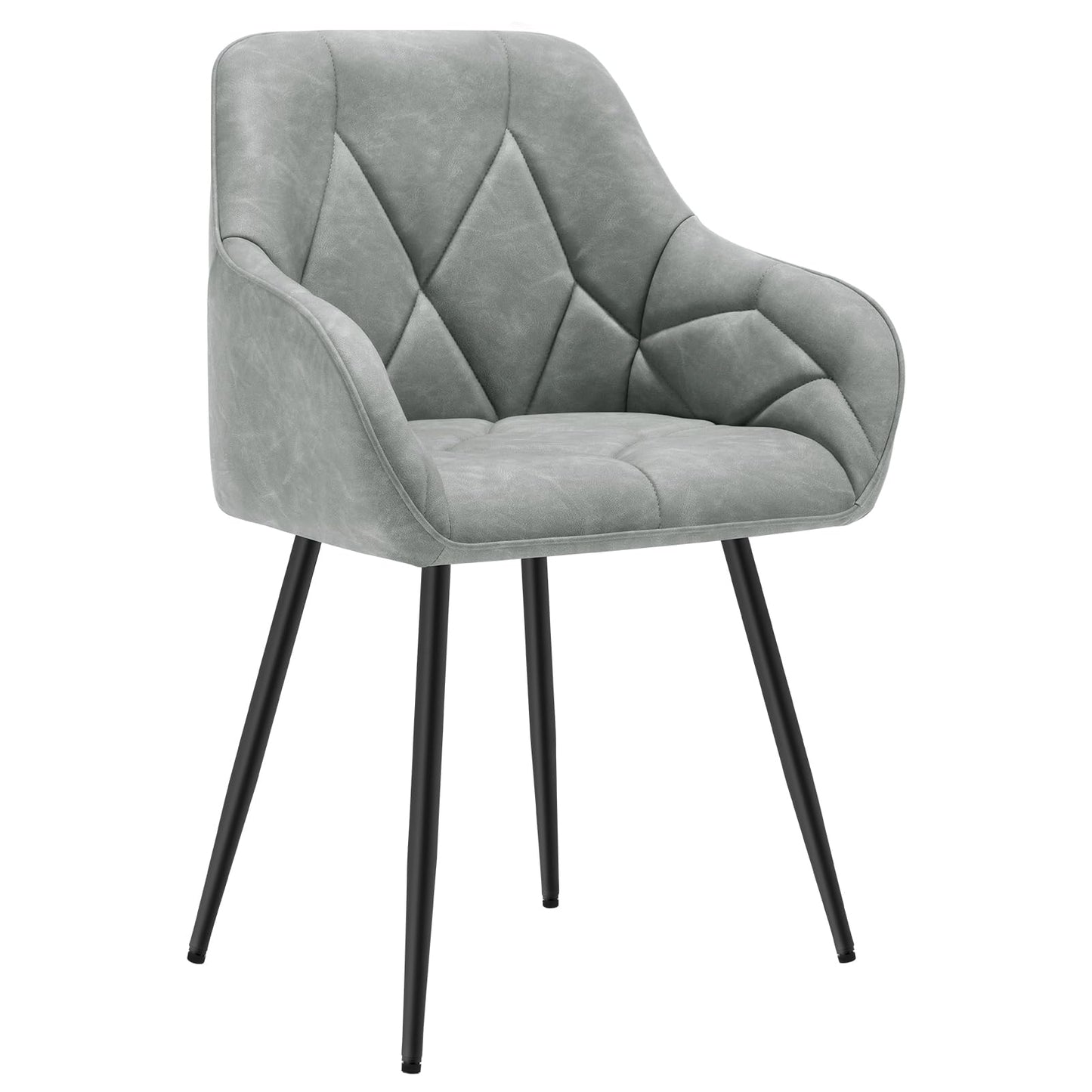 WOLTU Esszimmerstühle 4er Set, für Esszimmer Wohnzimmer, ergonomische Küchenstühle gepolstert mit Armlehnen, Metallbeinen, Sitzfläche aus Vintage-Kunstleder,Dunkelbraun