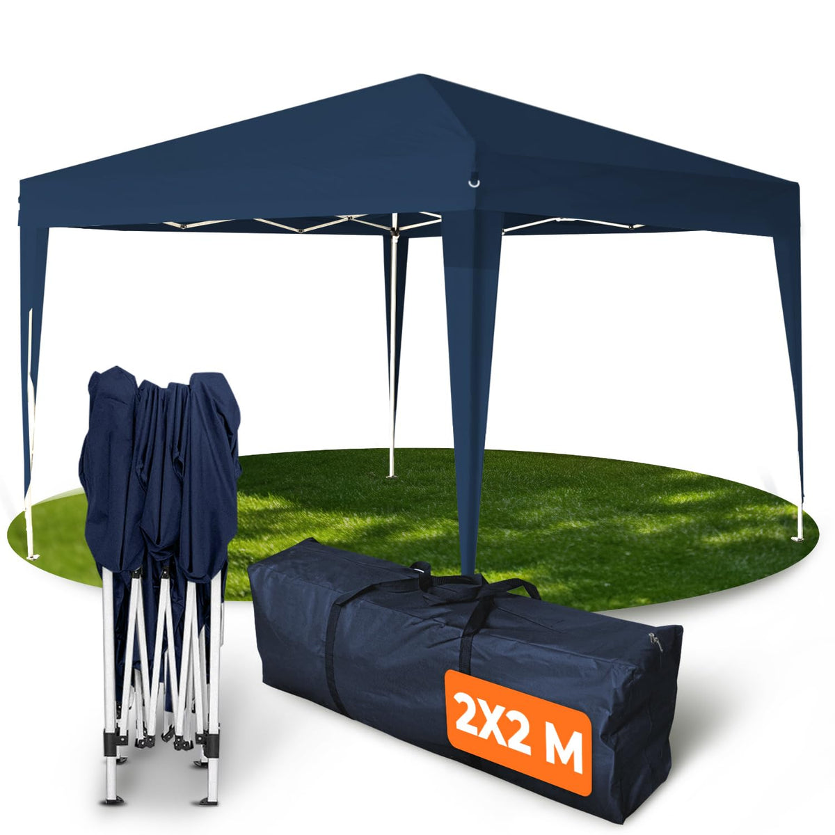 Kronenburg Faltpavillon wasserdicht Dachmaß 3 x 3 m UV Schutz 50+ Pavillon in Champagner mit 4 Seitenteilen