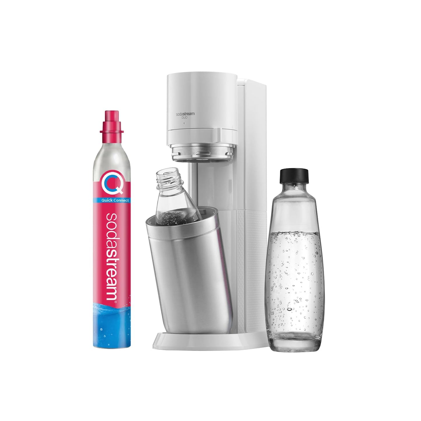 SodaStream DUO Wassersprudler - 4x 1L Sprudlerflaschen & CO2-Zylinder