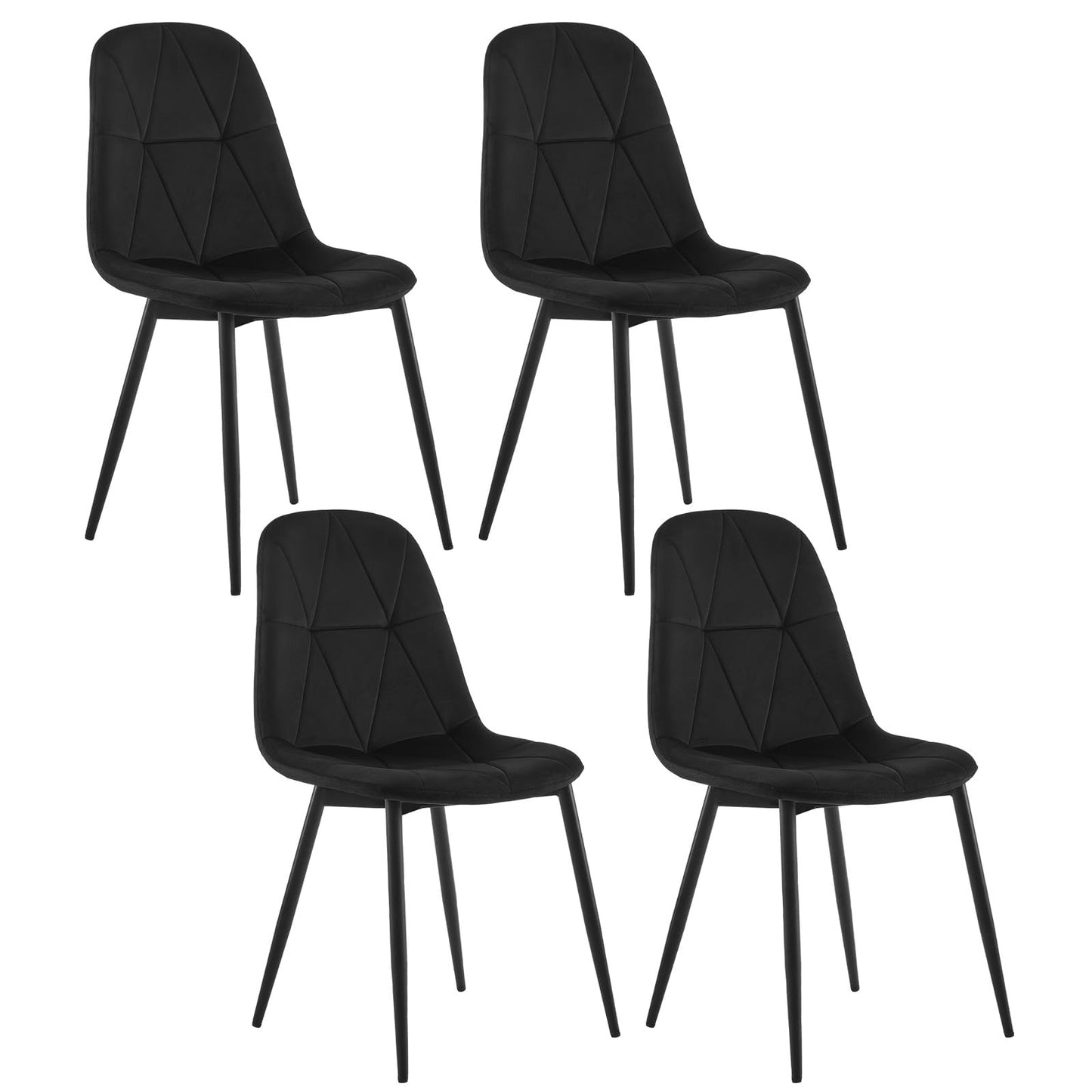 Lestarain Esszimmerstühle 4er Set Samt Dunkelgrün