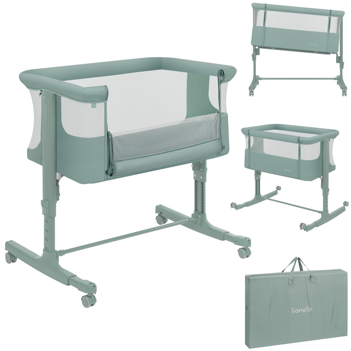 Lionelo Aurora 3 in 1 Babybett bis 9 kg, Beistellbett, Wiege