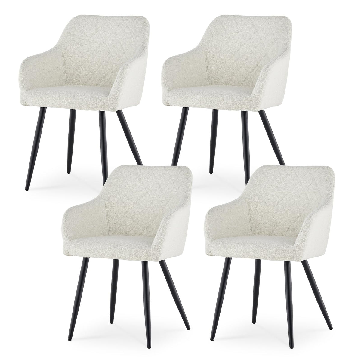 CLIPOP Esszimmerstühle 4er Set, Küchenstühle Grau Kunstlederstoff stühle Polsterstühle mit Armlehne Metallbeine Polstersessel Stühle für Esszimmer Küche (4, Kunstleder Grau)