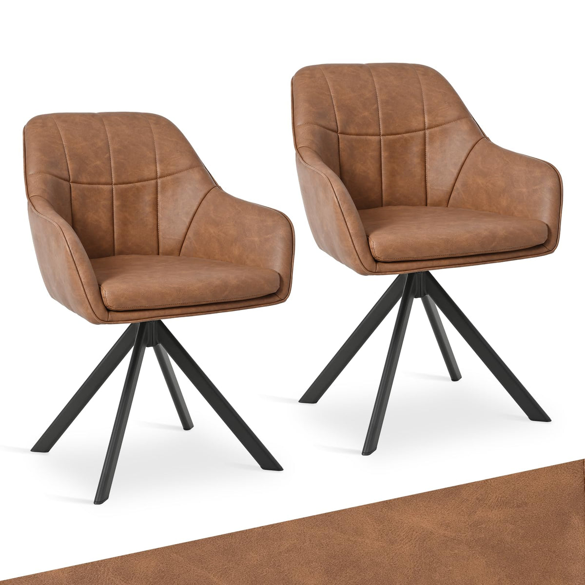 Drehstuhl Esszimmer 4er Set Samt Grün mit Armlehne Polsterstuhl Esszimmerstühle drehbar Küchenstuhl mit Metallbeine für Wohnzimmer Esszimmer