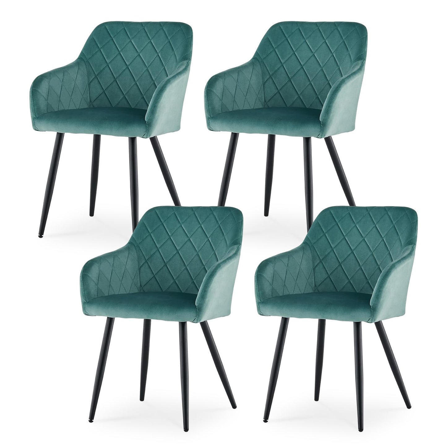 CLIPOP Esszimmerstühle 2er Set, Küchenstühle Grau Samtstoff stühle Polsterstühle mit Armlehne Metallbeine Polstersessel Stühle für Esszimmer Küche (2, Samt Grau)