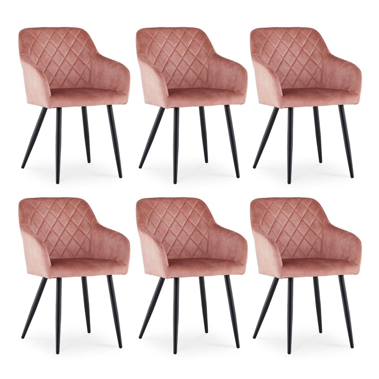 CLIPOP Esszimmerstühle 2er Set, Küchenstühle Grau Samtstoff stühle Polsterstühle mit Armlehne Metallbeine Polstersessel Stühle für Esszimmer Küche (2, Samt Grau)