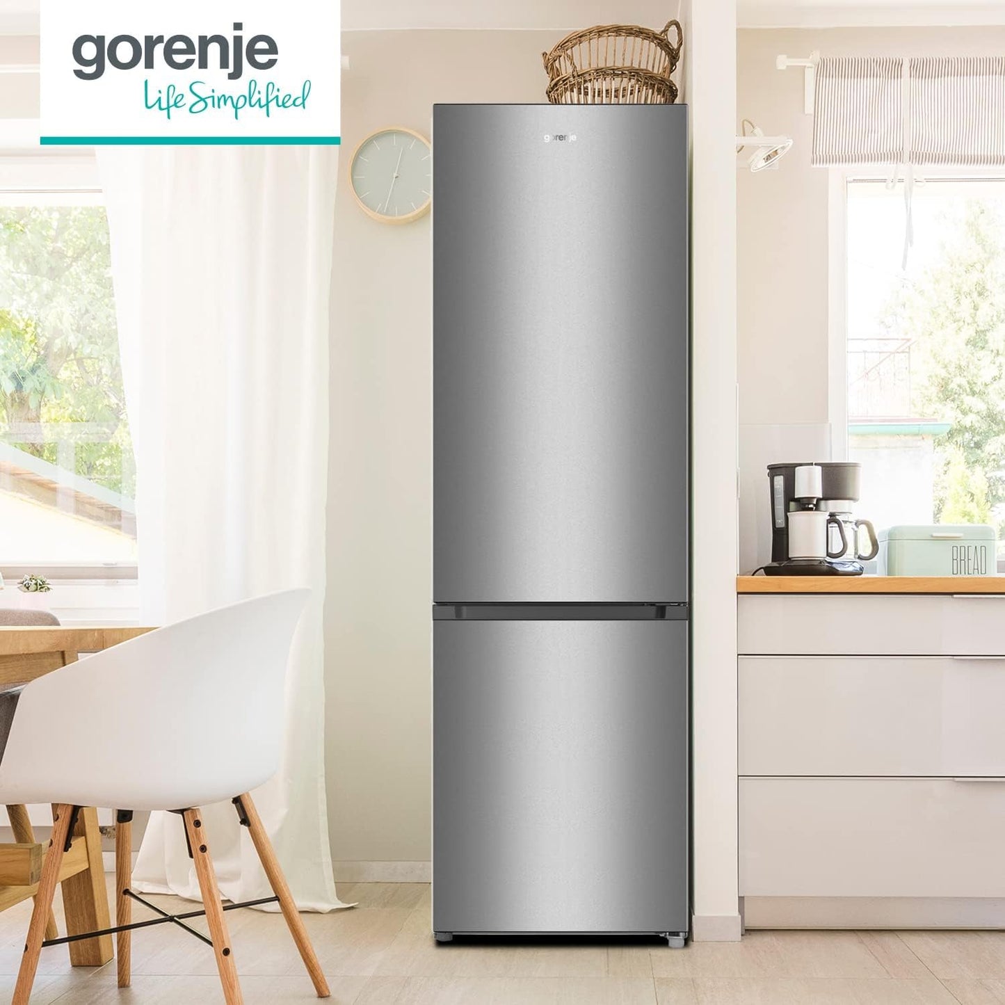 Gorenje RK 4182 PS4 Kühl-Gefrier-Kombination/ Höhe 180 cm/ Kühlen 198 L/ Gefrieren 66 L/ Gemüsefach/ 39dB/ LED Beleuchtung/ HxBxT: 180 x 55 x 55,7 cm / Grau