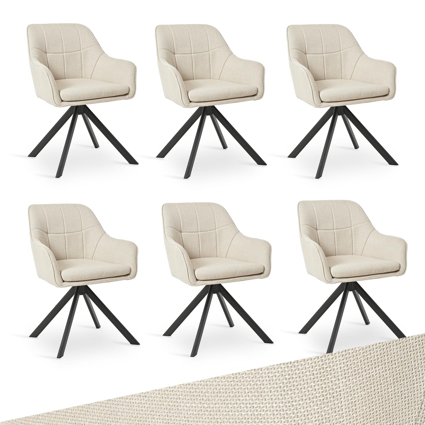 Drehstuhl Esszimmer 4er Set Samt Grün mit Armlehne Polsterstuhl Esszimmerstühle drehbar Küchenstuhl mit Metallbeine für Wohnzimmer Esszimmer
