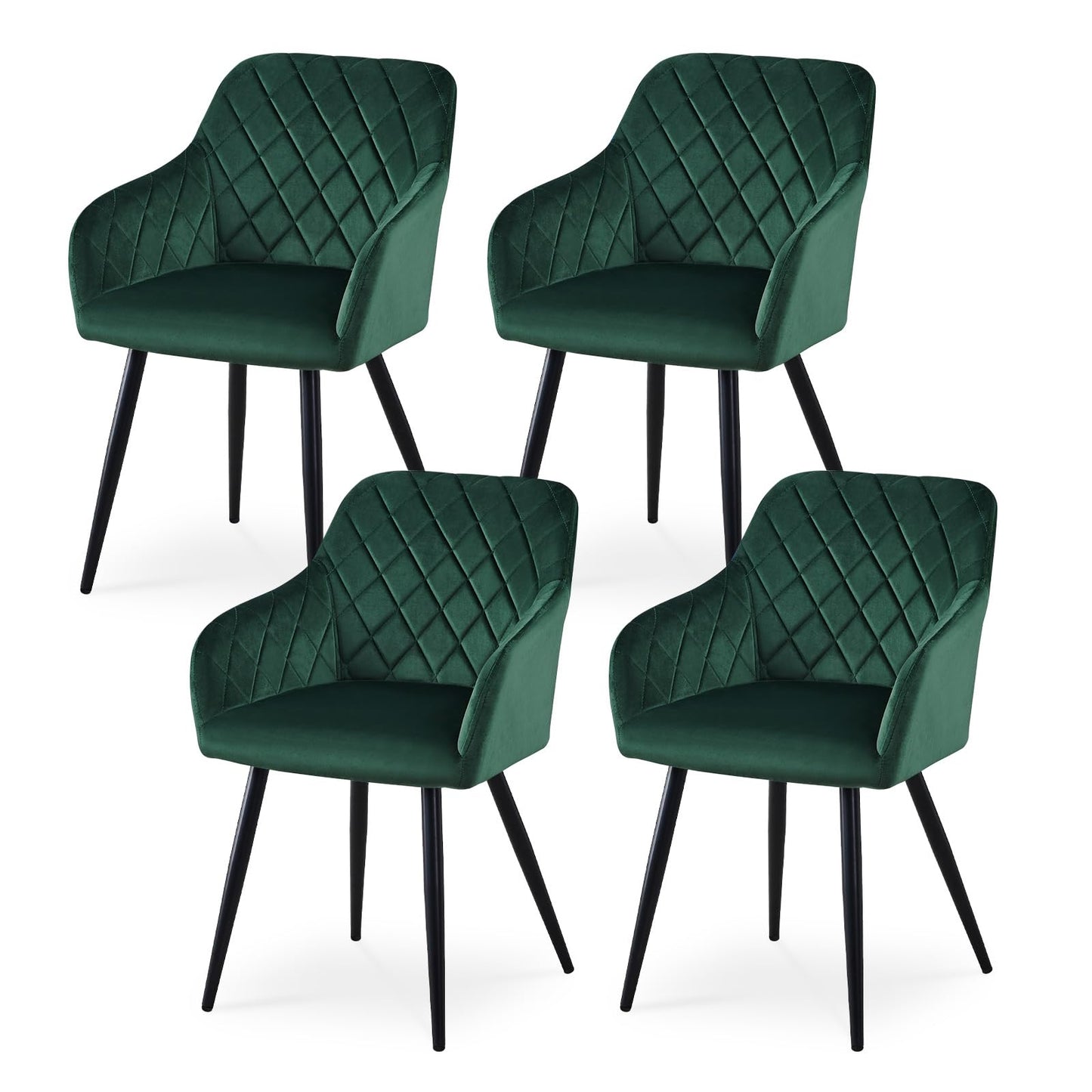 CLIPOP Esszimmerstühle 2er Set, Küchenstühle Grau Samtstoff stühle Polsterstühle mit Armlehne Metallbeine Polstersessel Stühle für Esszimmer Küche (2, Samt Grau)