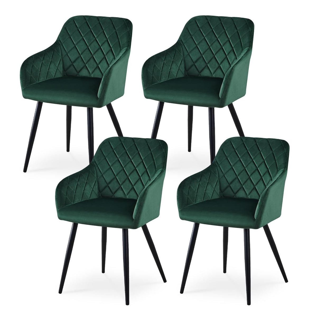 CLIPOP Esszimmerstühle 4er Set, Küchenstühle Grau Kunstlederstoff stühle Polsterstühle mit Armlehne Metallbeine Polstersessel Stühle für Esszimmer Küche (4, Kunstleder Grau)