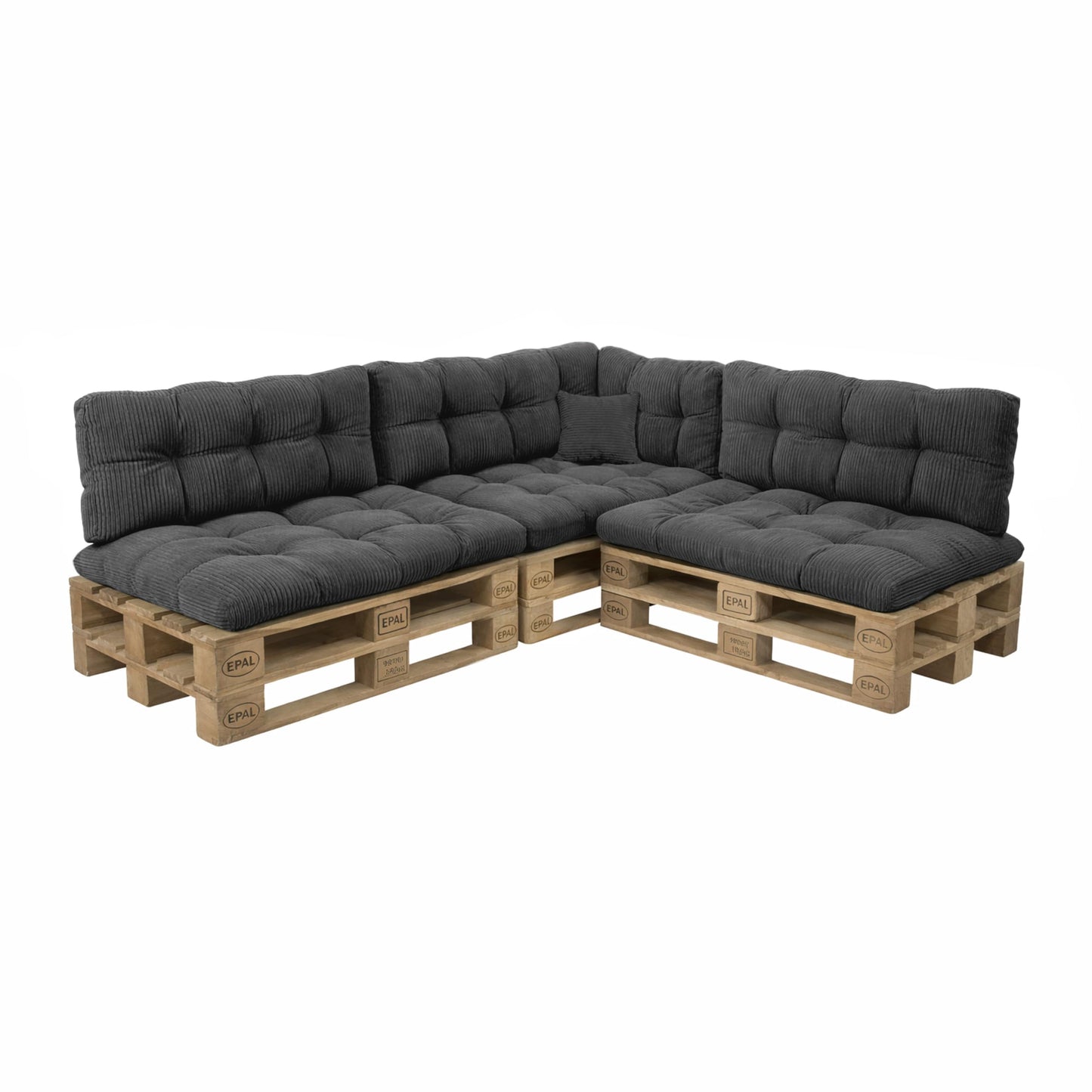 POKAR Palettenkissen Wasserabweisend Palettenauflagen Palettenmöbel Palettensofa 8er Set: Sitzkissen 120x80 + Rückenlehne 120x40, Anthrazit