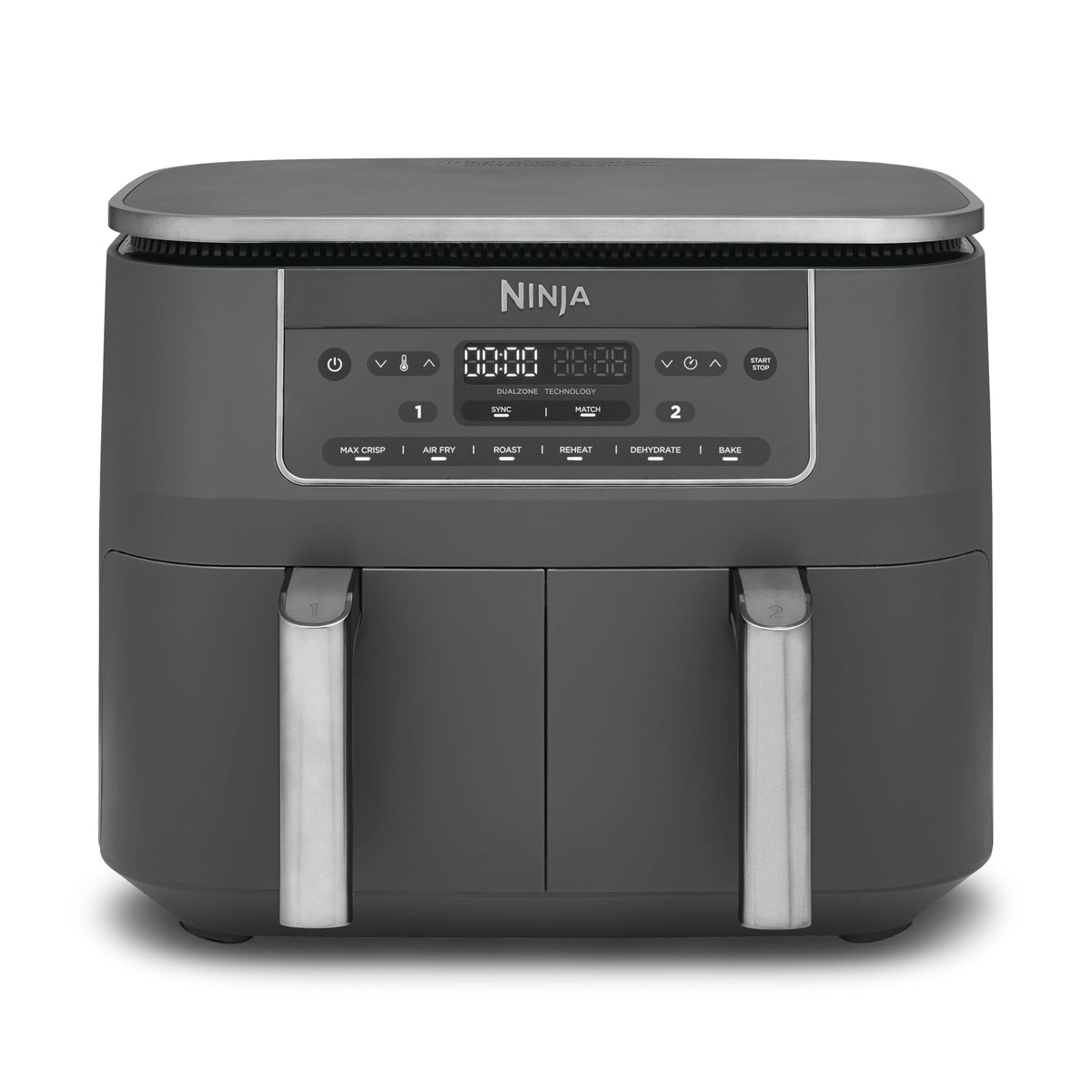 Ninja Dual Zone Digital Air Fryer, 2 Schubladen, Metallic Grau DZ400EU