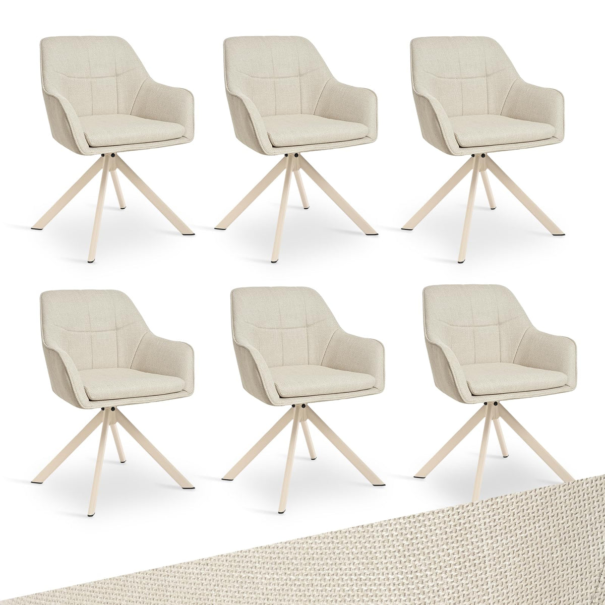 Drehstuhl Esszimmer 4er Set Samt Grün mit Armlehne Polsterstuhl Esszimmerstühle drehbar Küchenstuhl mit Metallbeine für Wohnzimmer Esszimmer