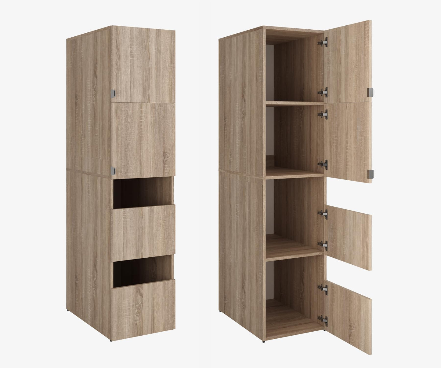 PLATAN ROOM Hochschrank Badschrank Waschmaschine Trockner Schrank Waschmaschinenschrank für Waschmaschine & Wäschetrockner Überbauschrank 187 x 65 x 66 cm Badregal (Weiß, 66 cm breit)