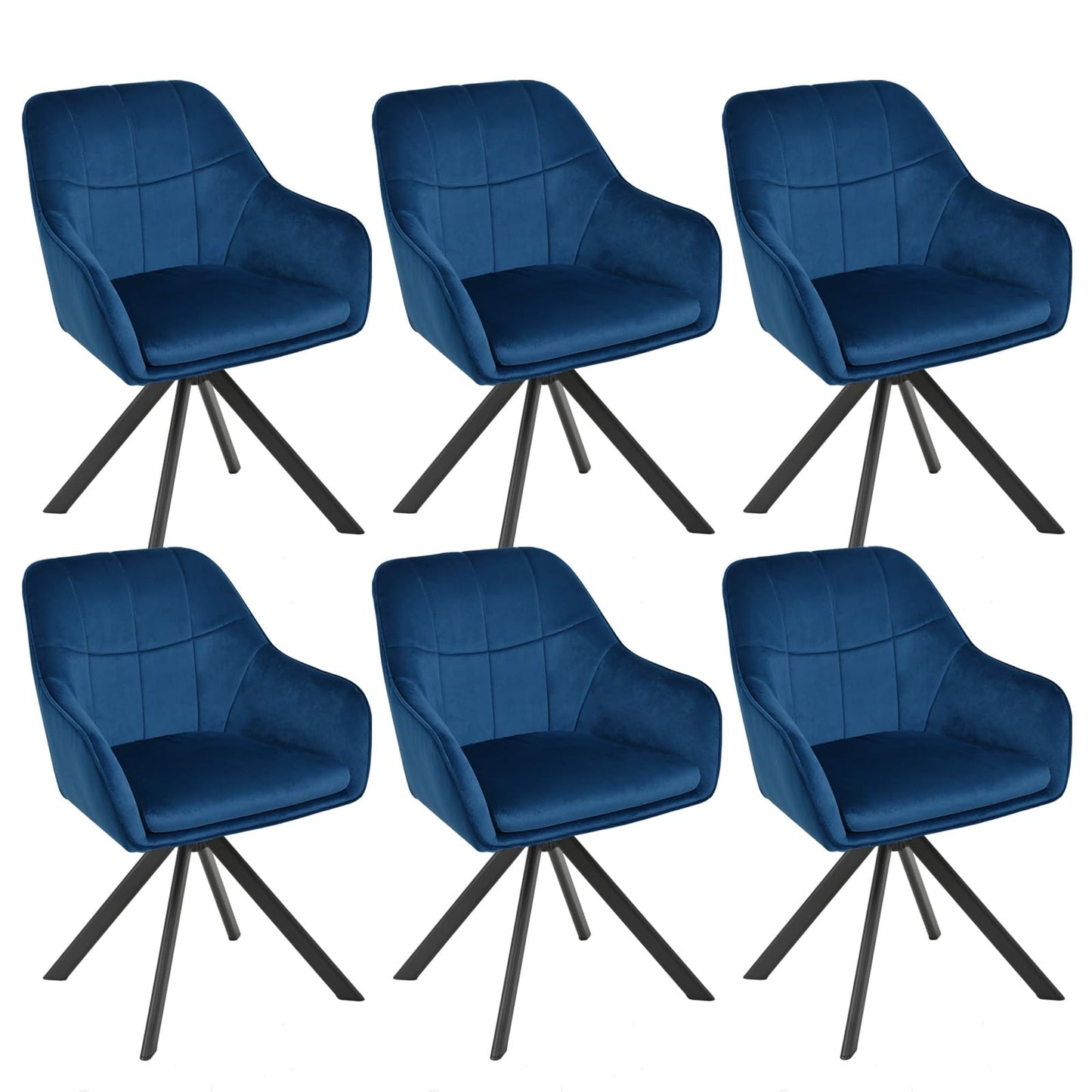 Drehstuhl Esszimmer 4er Set Samt Grün mit Armlehne Polsterstuhl Esszimmerstühle drehbar Küchenstuhl mit Metallbeine für Wohnzimmer Esszimmer