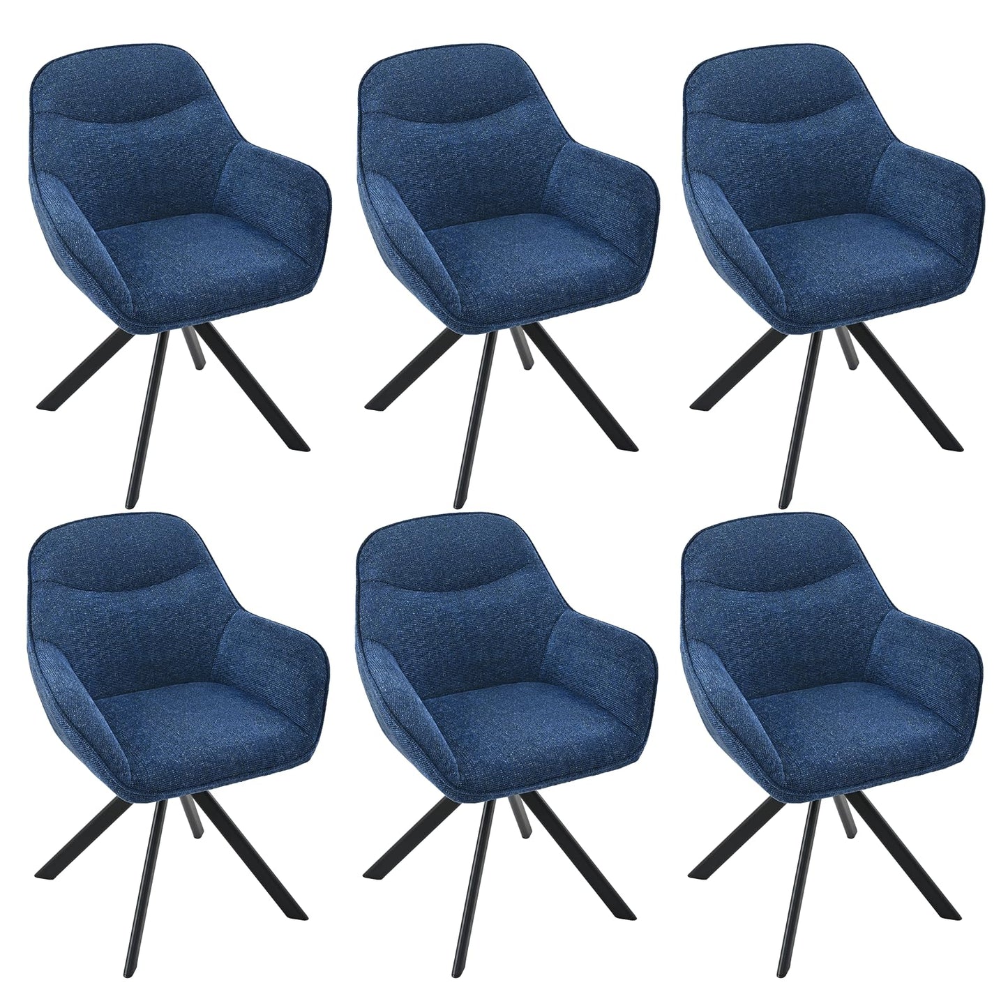 Esszimmerstühle Drehbar 4er Set mit Armlehne, 360° drehbar, Polsterstuhl Leinen, Drehstuhl Esszimmer Beige, Küchenstuhl mit Metallbeine für Esszimmer, Wohnzimmer, Büro