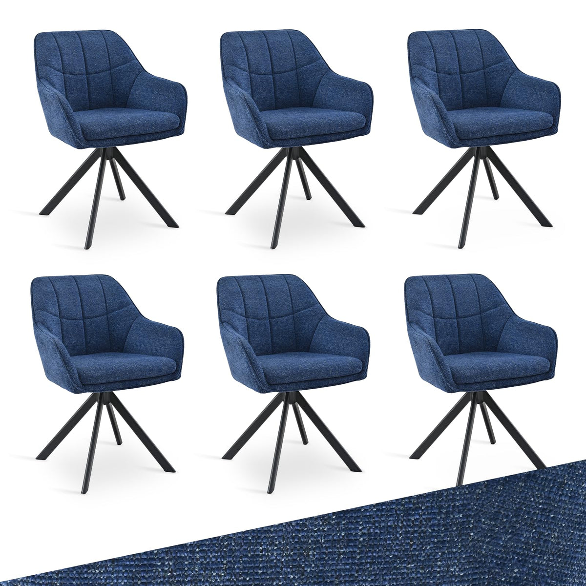 Drehstuhl Esszimmer 4er Set Samt Grün mit Armlehne Polsterstuhl Esszimmerstühle drehbar Küchenstuhl mit Metallbeine für Wohnzimmer Esszimmer