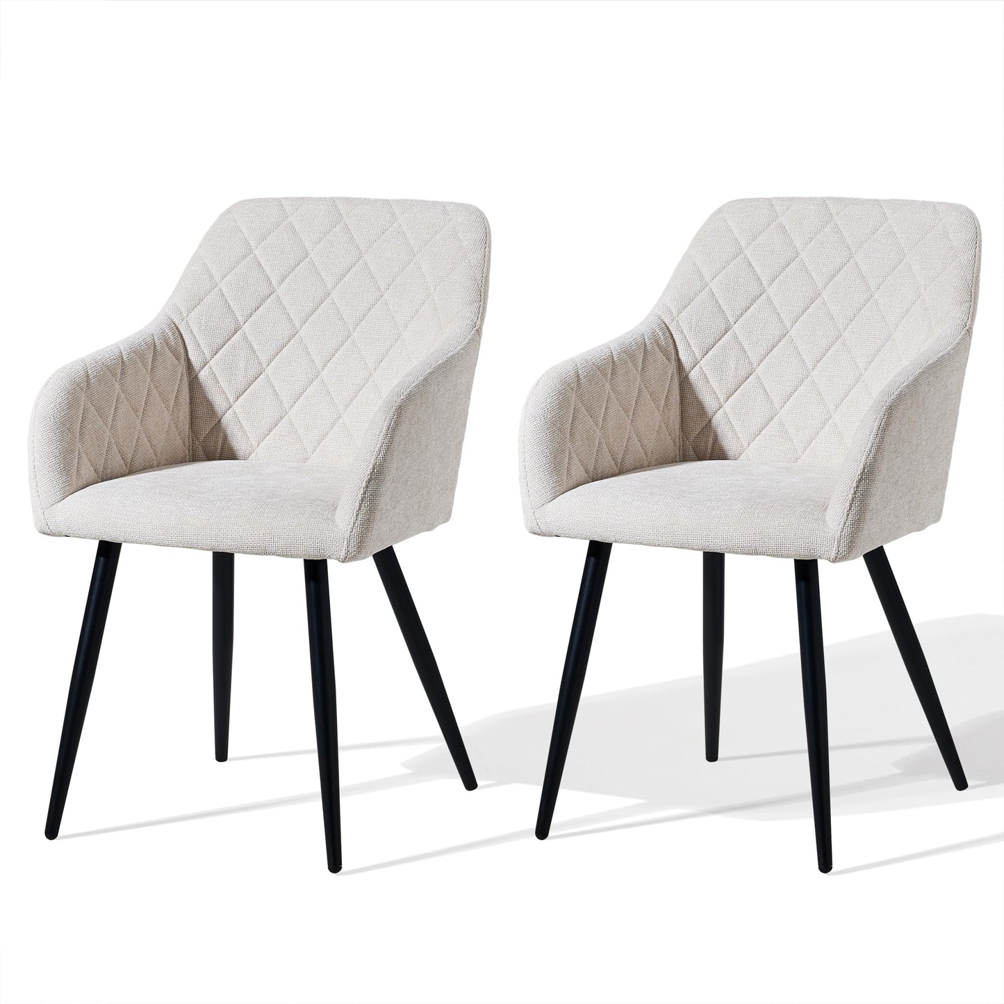 CLIPOP Esszimmerstühle 4er Set, Küchenstühle Grau Kunstlederstoff stühle Polsterstühle mit Armlehne Metallbeine Polstersessel Stühle für Esszimmer Küche (4, Kunstleder Grau)