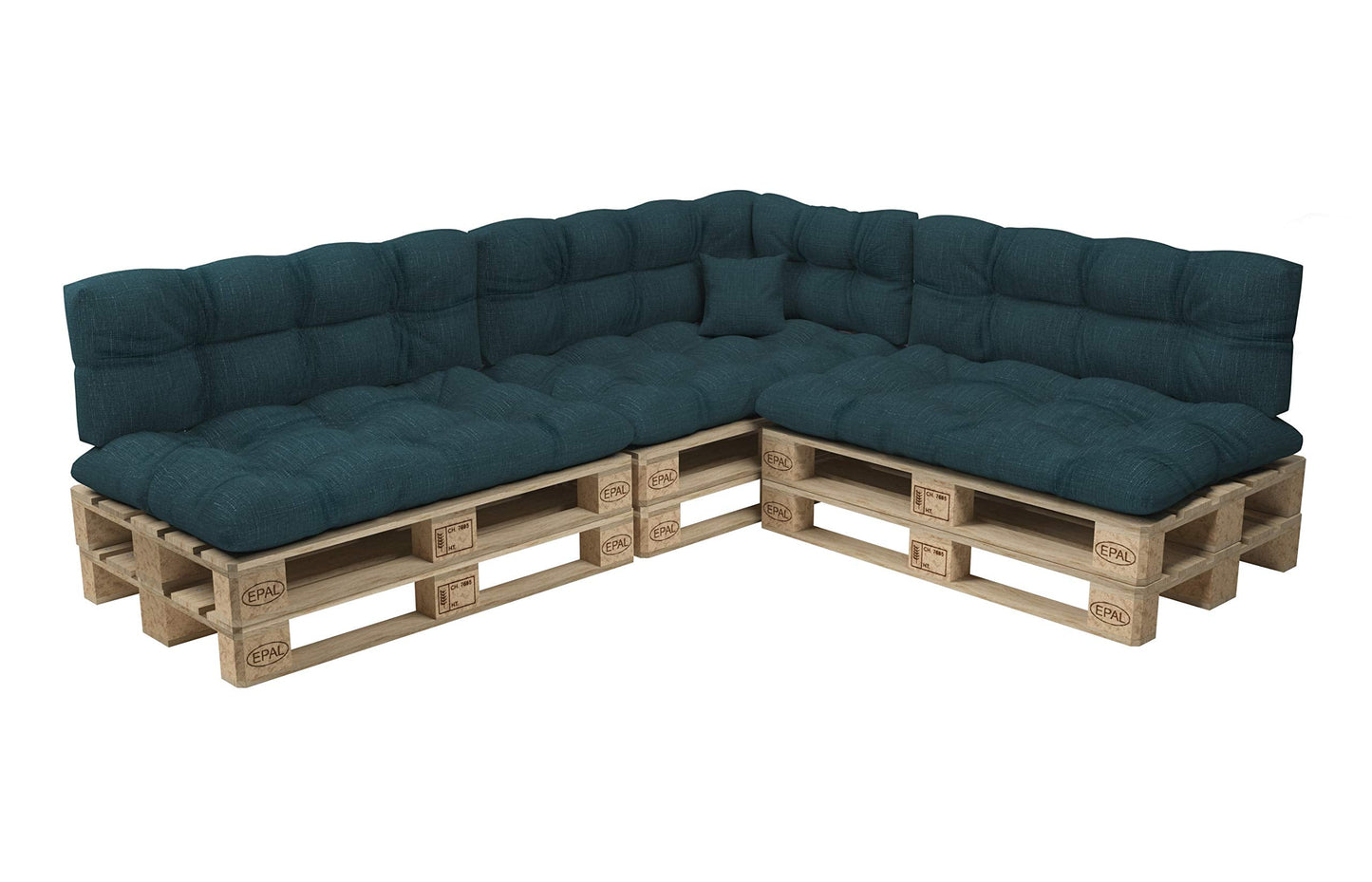 POKAR Palettenkissen Wasserabweisend Palettenauflagen Palettenmöbel Palettensofa 8er Set: Sitzkissen 120x80 + Rückenlehne 120x40, Anthrazit